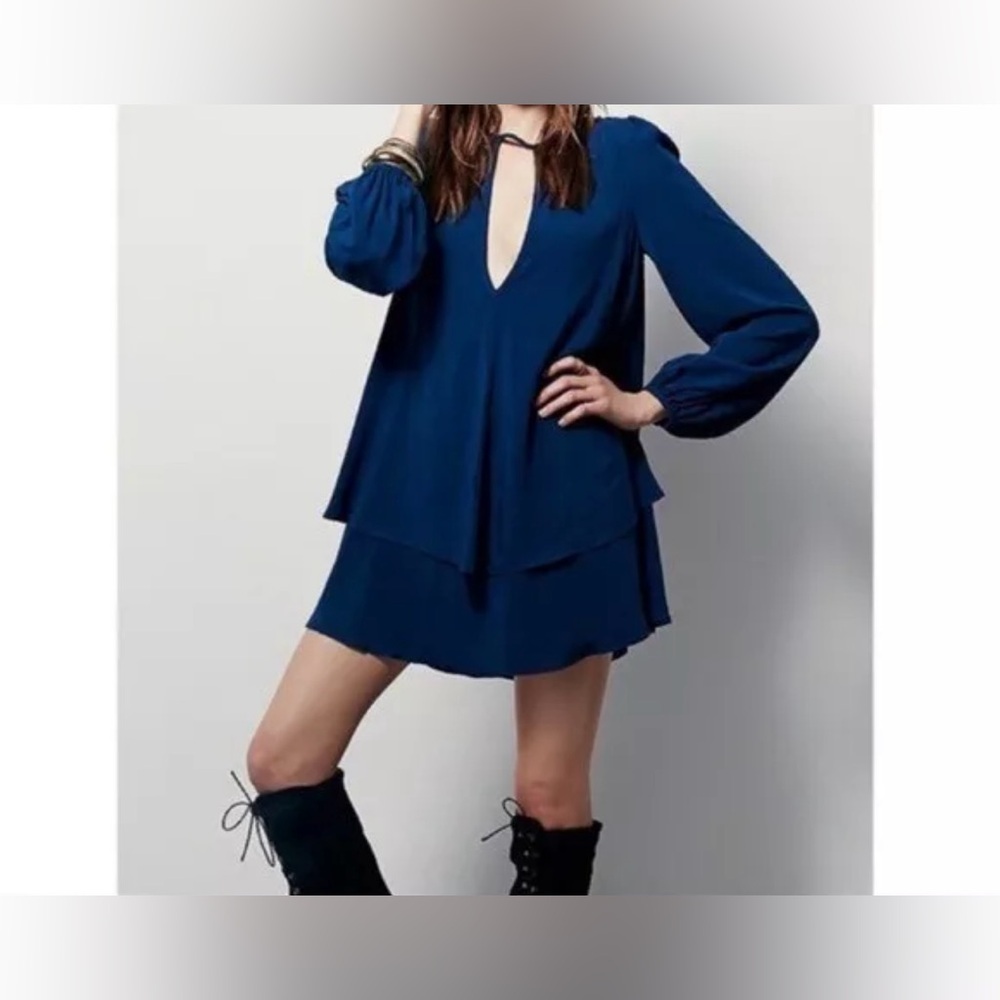 Free People Women's Made In Philadelphia Beck Dress Plunging Neckline Size S